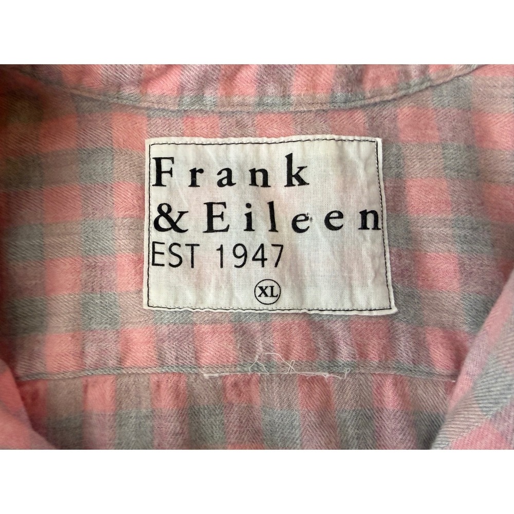 Frank & Eileen Eileen Flannel Shirt Womens XL Pink Gray Gingham Plaid